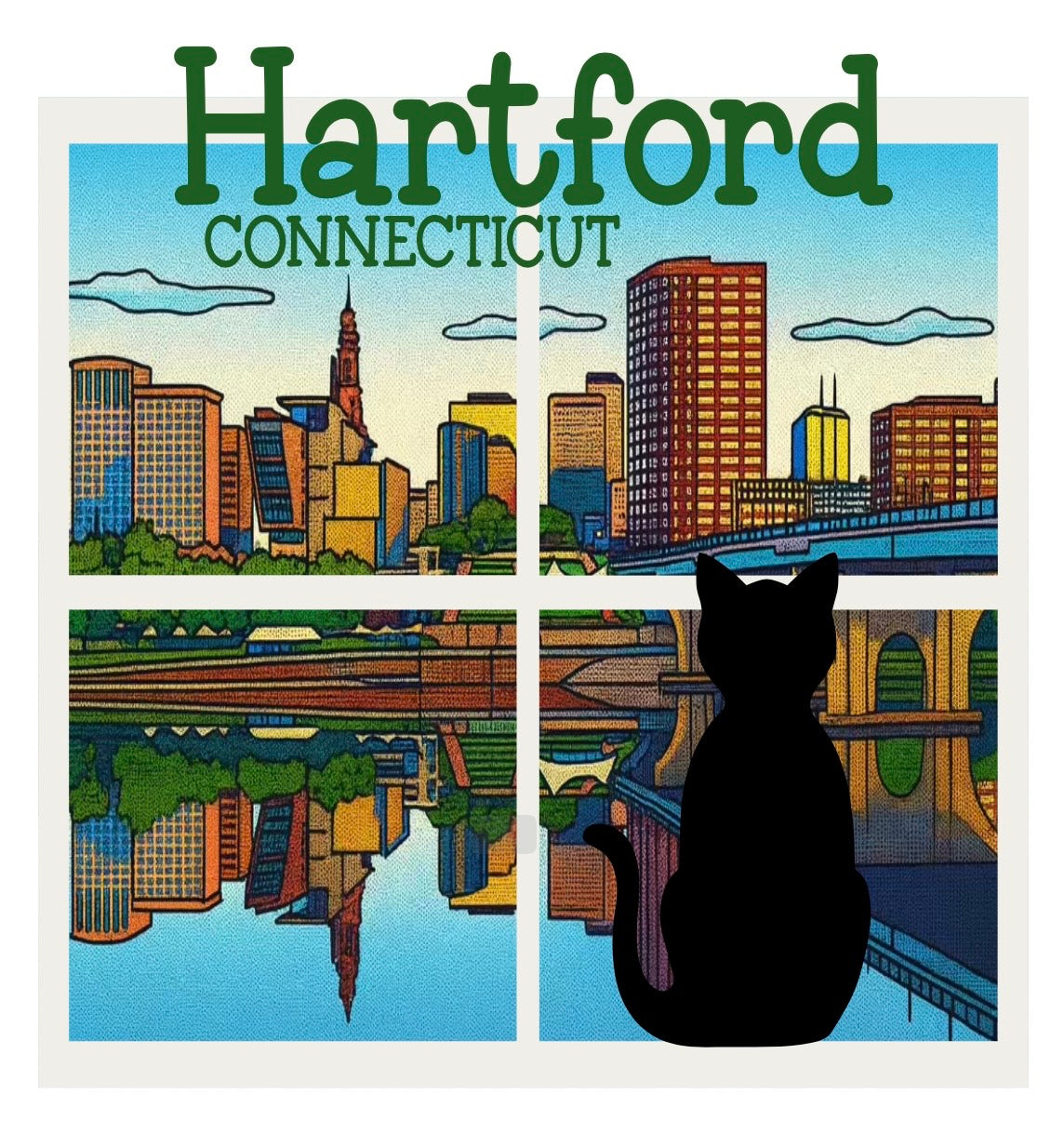 Purrfect View Cat Window Vinyl Sticker - Hartford